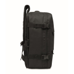 Mochila de cabine extensível em RPET 600D com vários bolsos 20 L cor preto décima vista