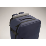 Mochila de cabine extensível em RPET 600D com vários bolsos 20 L cor azul vista fotografia quinta vista