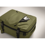 Mochila de cabine extensível em RPET 600D com vários bolsos 20 L cor verde militar vista fotografia