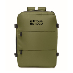 Mochila de cabine extensível em RPET 600D com vários bolsos 20 L cor verde militar vista principal