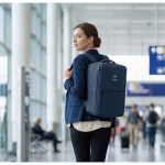 Mochila de viagem em RPET 600D com saco de vácuo e bomba incluída 18L cor azul-marinho segunda vista conjunto 2