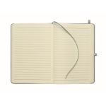 Conjunto de caderno em PU A5 com esferográfica azul e folhas pautadas cor preto mate sexta vista