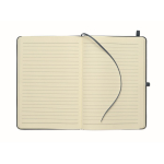 Conjunto de caderno em PU A5 com esferográfica azul e folhas pautadas cor azul-marinho sexta vista
