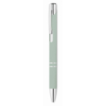 Conjunto de caderno em PU A5 com esferográfica azul e folhas pautadas cor verde menta terceira vista