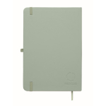 Conjunto de caderno em PU A5 com esferográfica azul e folhas pautadas cor verde menta quinta vista