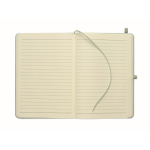 Conjunto de caderno em PU A5 com esferográfica azul e folhas pautadas cor verde menta sexta vista