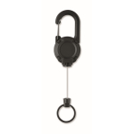 Porta-cartões em plástico resistente com mosquetão e cabo de 60 cm cor preto terceira vista