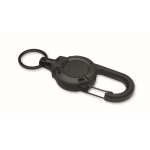 Porta-cartões em plástico resistente com mosquetão e cabo de 60 cm cor preto quarta vista