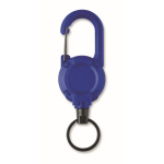 Porta-cartões em plástico resistente com mosquetão e cabo de 60 cm cor azul real