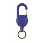 Porta-cartões em plástico resistente com mosquetão e cabo de 60 cm cor azul real segunda vista