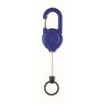 Porta-cartões em plástico resistente com mosquetão e cabo de 60 cm cor azul real terceira vista