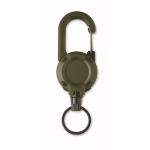 Porta-cartões em plástico resistente com mosquetão e cabo de 60 cm cor verde militar segunda vista