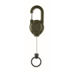Porta-cartões em plástico resistente com mosquetão e cabo de 60 cm cor verde militar terceira vista