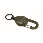 Porta-cartões em plástico resistente com mosquetão e cabo de 60 cm cor verde militar quarta vista