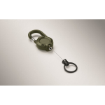 Porta-cartões em plástico resistente com mosquetão e cabo de 60 cm cor verde militar vista fotografia sexta vista