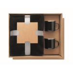 Set oferta com manta polar e 2 canecas metálicas esmaltadas de 350 ml cor preto segunda vista