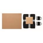 Set oferta com manta polar e 2 canecas metálicas esmaltadas de 350 ml cor preto terceira vista