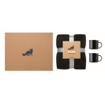 Set oferta com manta polar e 2 canecas metálicas esmaltadas de 350 ml cor preto vista principal terceira vista