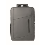Mochila em RPET com revestimento em PU para portátil até 15'' cor cinzento-escuro terceira vista