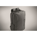 Mochila em RPET com revestimento em PU para portátil até 15'' cor cinzento-escuro vista fotografia quinta vista