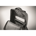 Mochila em RPET com revestimento em PU para portátil até 15'' cor cinzento-escuro vista fotografia sexta vista