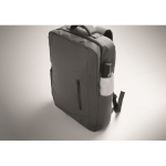Mochila em RPET com revestimento em PU para portátil até 15'' cor cinzento-escuro vista fotografia