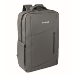 Mochila em RPET com revestimento em PU para portátil até 15'' cor cinzento-escuro vista principal