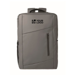 Mochila em RPET com revestimento em PU para portátil até 15'' cor cinzento-escuro vista principal