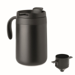 Copo térmico em aço inoxidável com filtro reutilizável para café 450ml cor preto