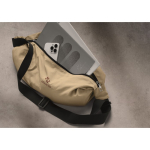 Bolsa a tiracolo urbana em nylon repelente à água com alça ajustável cor caqui terceira vista conjunto 2