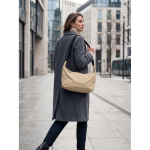 Bolsa a tiracolo urbana em nylon repelente à água com alça ajustável cor caqui vista conjunto