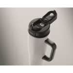Copo térmico aço inox reciclado anti-fugas com pega e palhinha 900 ml cor branco vista fotografia quarta vista