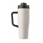 Copo térmico aço inox reciclado anti-fugas com pega e palhinha 900 ml cor branco sexta vista
