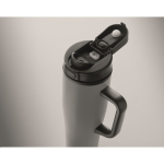 Copo térmico aço inox reciclado anti-fugas com pega e palhinha 900 ml cor cinzento vista fotografia quarta vista