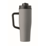 Copo térmico aço inox reciclado anti-fugas com pega e palhinha 900 ml cor cinzento sexta vista