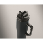Copo térmico aço inox reciclado anti-fugas com pega e palhinha 900 ml cor azul-marinho vista fotografia terceira vista