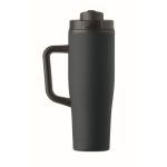 Copo térmico aço inox reciclado anti-fugas com pega e palhinha 900 ml cor azul-marinho sexta vista