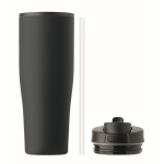 Copo térmico aço inox reciclado anti-fugas com pega e palhinha 900 ml cor azul-marinho oitava vista