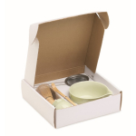 Conjunto de matcha de 5 peças em cerâmica e bambu em caixa de oferta cor verde menta sexta vista