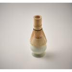 Conjunto de matcha de 5 peças em cerâmica e bambu em caixa de oferta cor verde menta vista fotografia sexta vista
