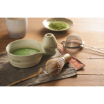 Conjunto de matcha de 5 peças em cerâmica e bambu em caixa de oferta cor verde menta vista conjunto principal