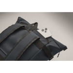 Mochila em PU com capacidade para PC de 15” e fitas para bicicleta 20 L cor azul vista fotografia oitava vista