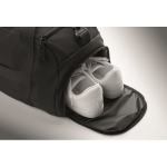 Saco desportivo em nylon com fita para trolley e alça a tiracolo 20L cor preto vista fotografia terceira vista
