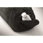 Saco desportivo em nylon com fita para trolley e alça a tiracolo 20L cor preto vista fotografia quinta vista