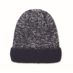 Gorro unissexo em poliéster com forro polar, com dobra e tamanho único cor azul segunda vista