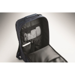 Mochila para portátil com detalhes em PU e fita para trolley 15'' cor azul vista fotografia sétima vista