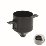 Filtro de café reutilizável em aço inoxidável com estojo cor preto
