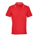 Polo unissexo de algodão com risca em contraste 200g/m² SOL'S PALERMO cor vermelho segunda vista