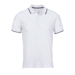 Polo unissexo de algodão com risca em contraste 200g/m² SOL'S PALERMO cor branco
