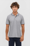 Polo unissexo de algodão com risca em contraste 200g/m² SOL'S PALERMO cor cinzento segunda vista